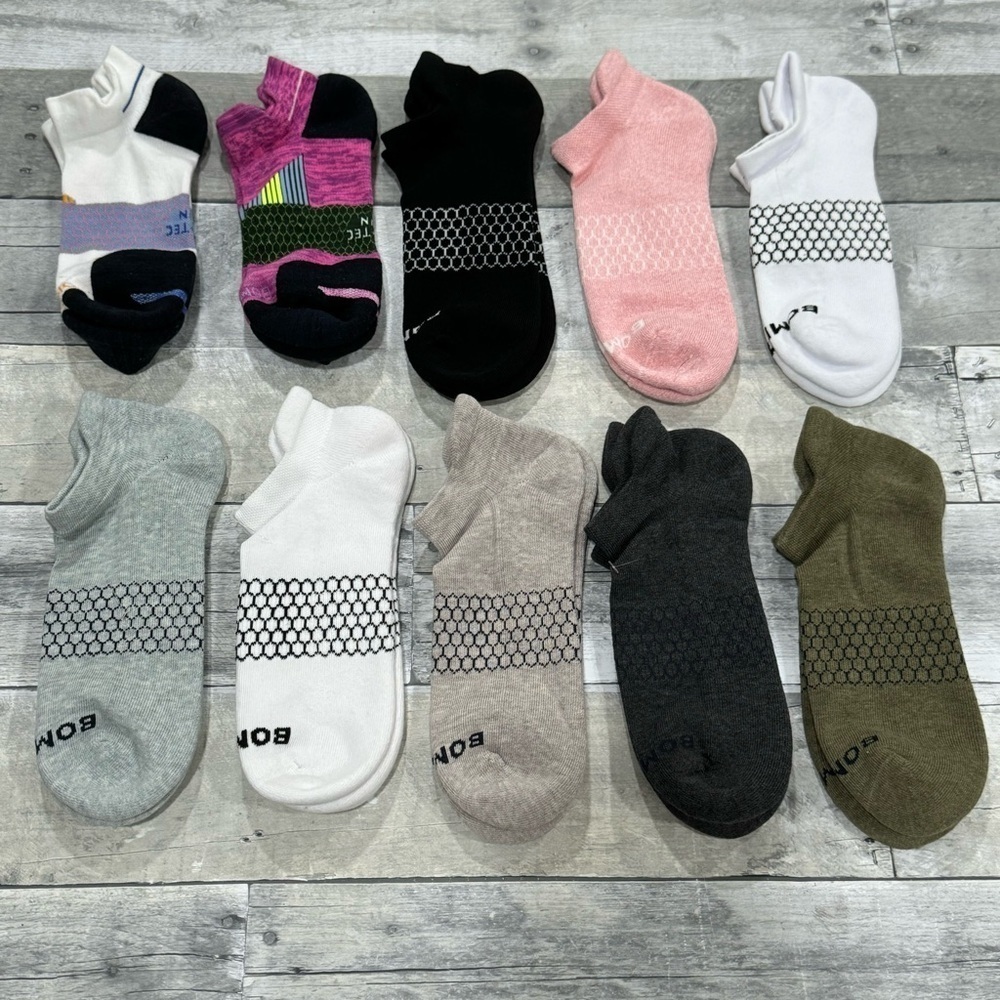 BOMBAS Ankle Socks Women’s 10-Pack - Assorted Colors & Styles - Sz - Large